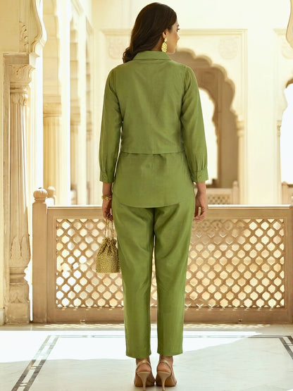 Avira Sage Handwork Jacket Style Co-Ord Set