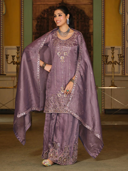 Ayog Lilac Full Hand Work Suit Set