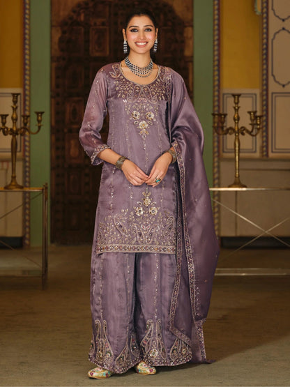 Ayog Lilac Full Hand Work Suit Set