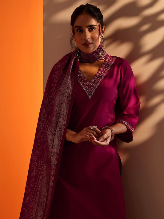 Women Ethnic Motifs Yoke Design Regular Kurta with Trousers & Dupatta