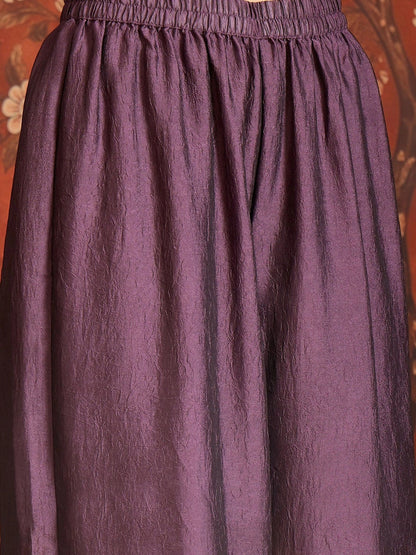 Women Ethnic Motifs Embroidered Regular Pure Silk Kurta with Dhoti Pants & With Dupatta