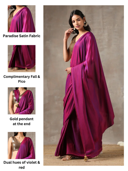 Dhiyona ST Plum Satin Saree