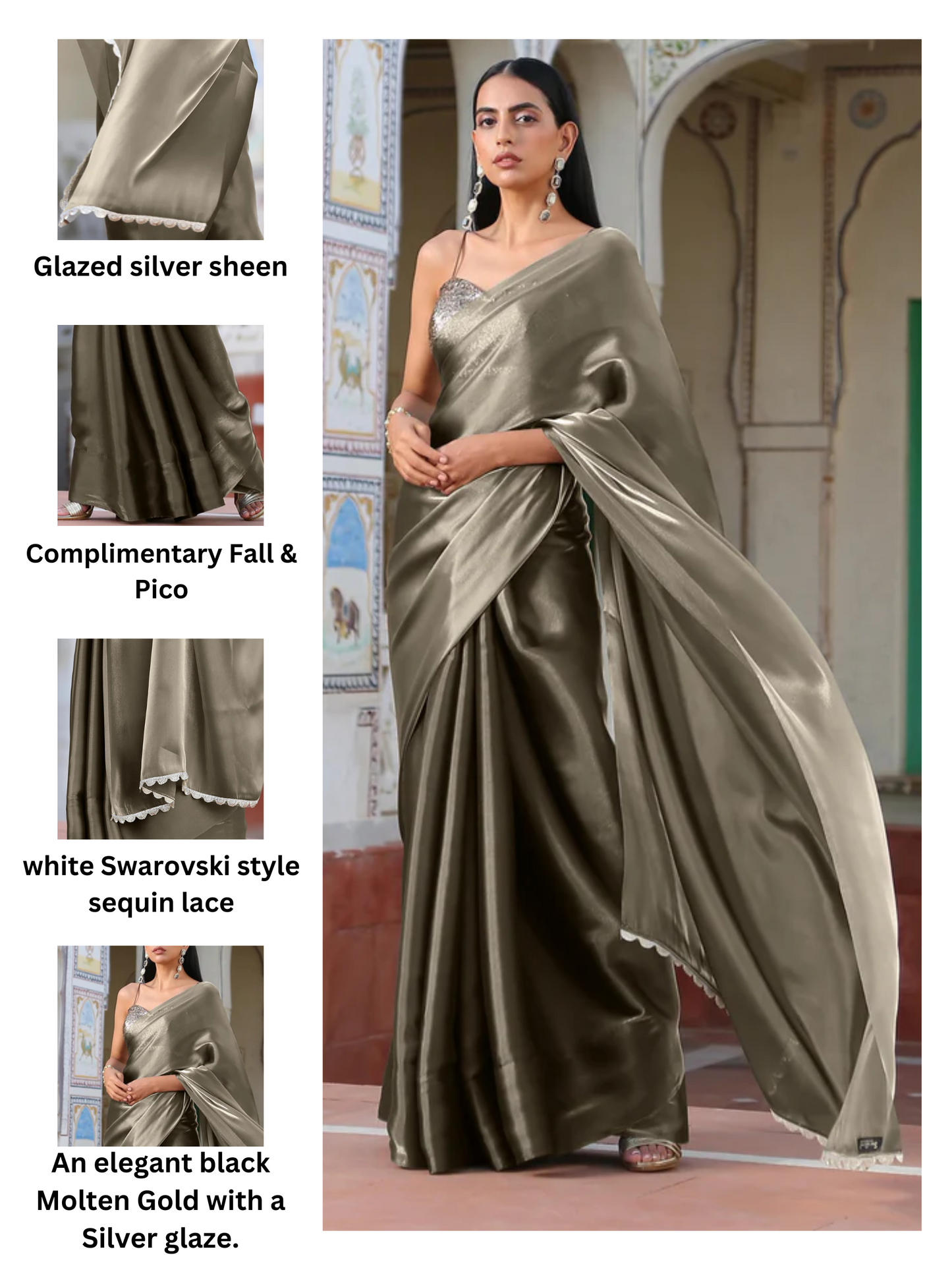 Dhiyona ST Liquid Gold saree with Lace