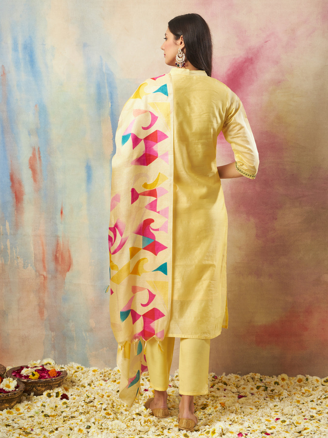 Dhiyona VV Kriti Women Kurta and Trouser Duppata Set chanderi modal Butti