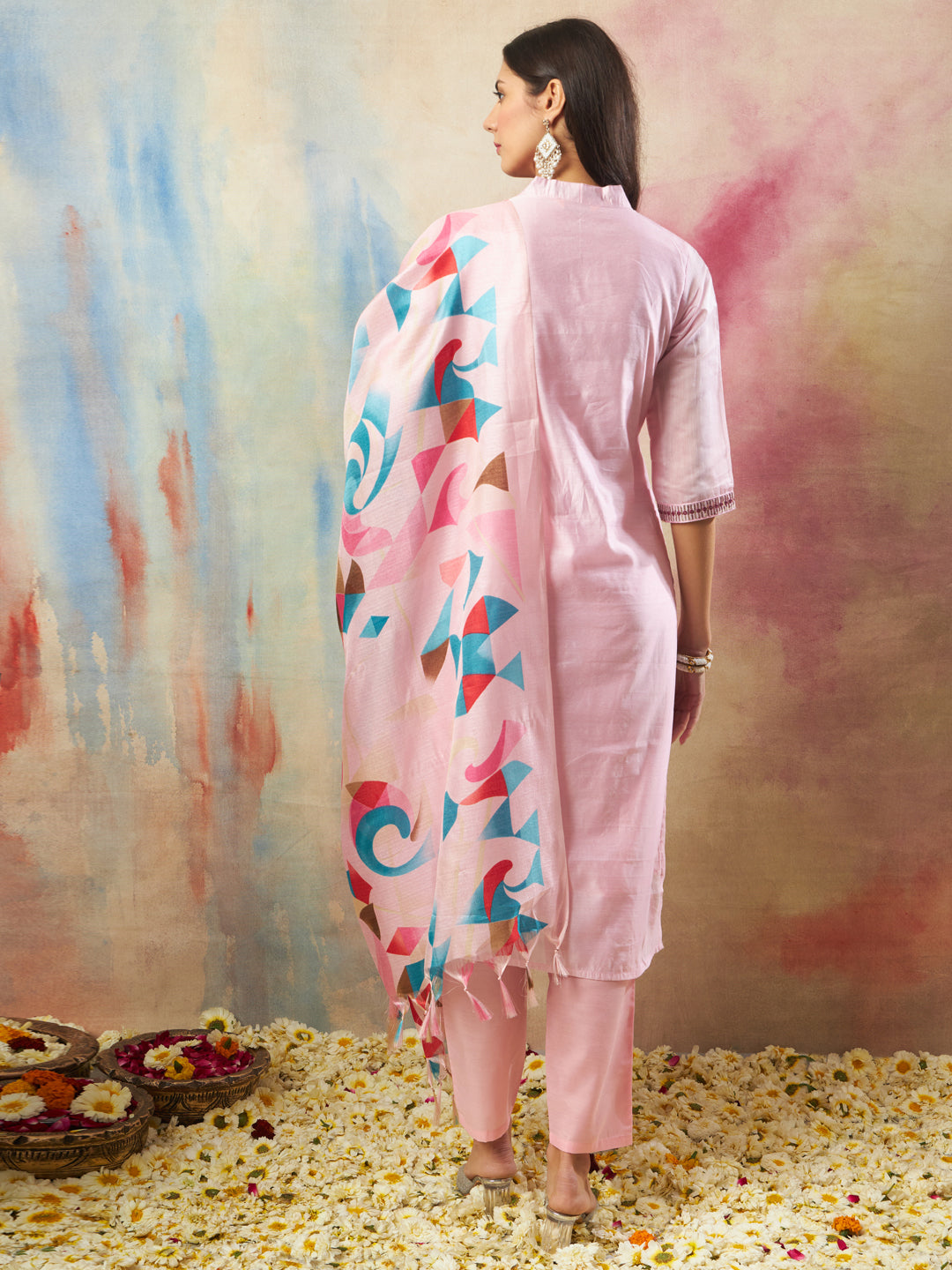 Dhiyona VV Anokhi Women Kurta and Trouser Duppata Set chanderi modal Butti