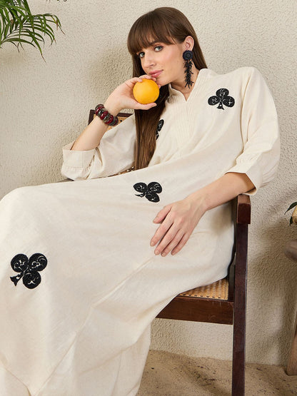 Dhiyona IE Embroidered Pure Cotton Tunic With Trousers Co-Ords
