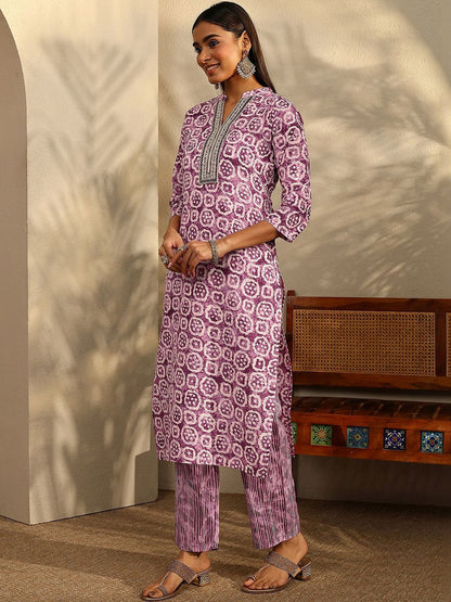 Women Ethnic Motifs Printed Regular Thread Work Kurta with Trousers & With Dupatta