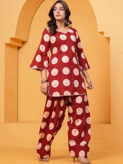 Women Printed Regular Pure Cotton Kurta with Patiala