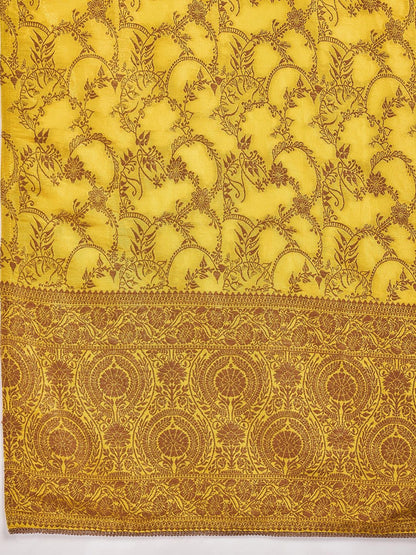 Zari Sequence Thread Embroidered Kurta With Trousers & Dupatta