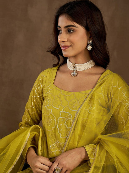Dhiyona HOP Embroidered Kurta With Sharara & Dupatta