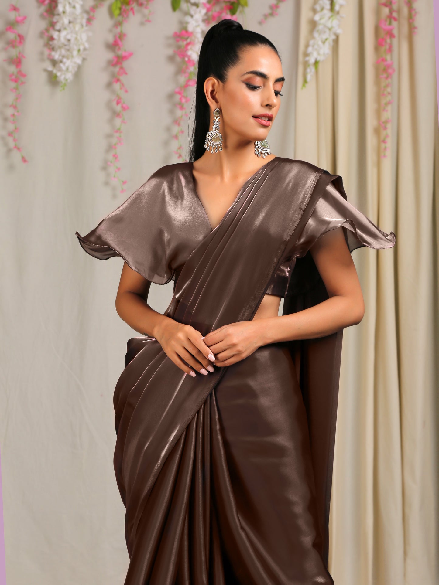 Dhiyona ST Blouse - Sensational Bronze Butterfly Sleeve