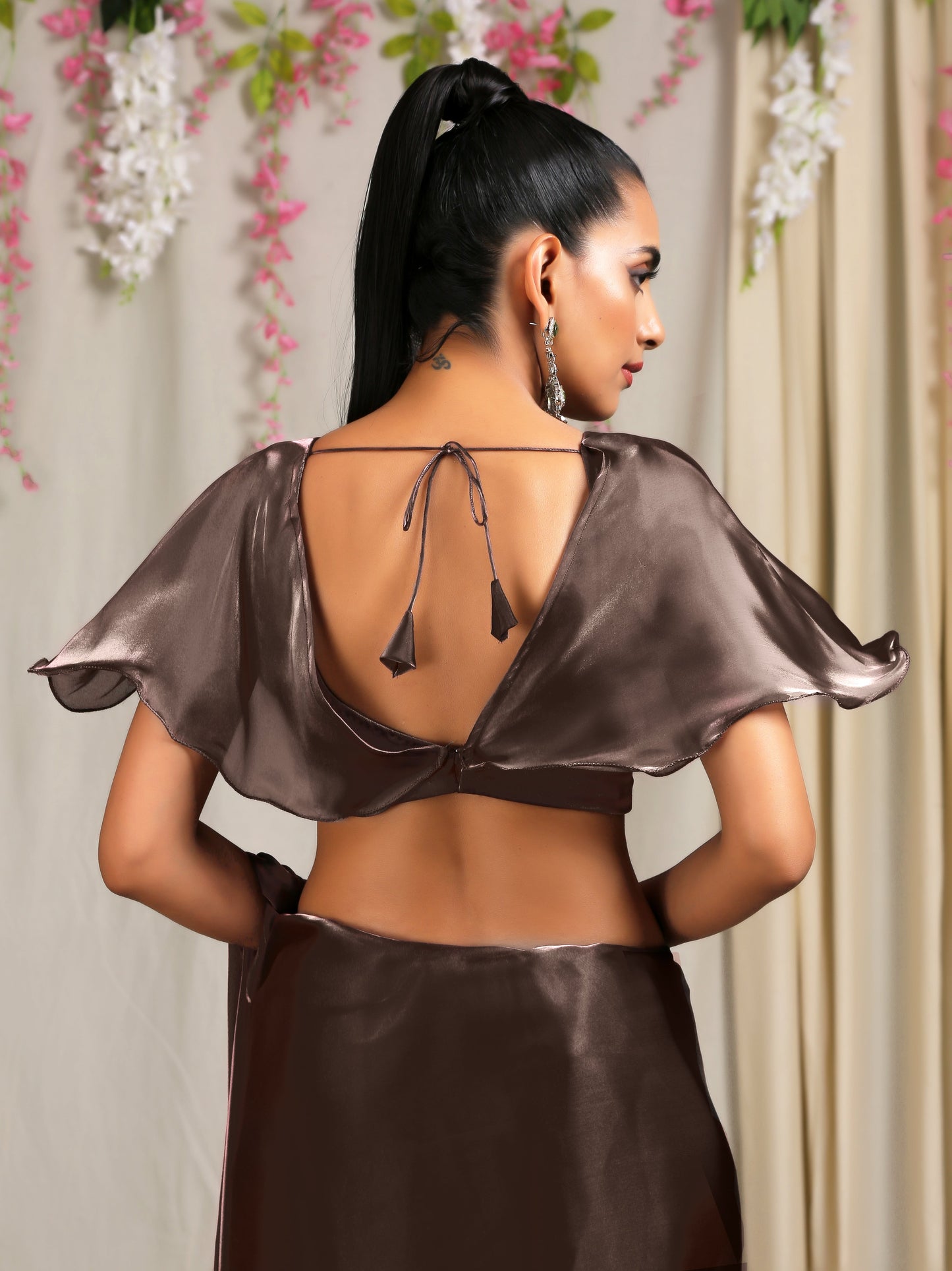 Dhiyona ST Blouse - Sensational Bronze Butterfly Sleeve