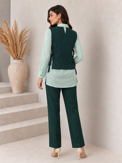 Bani Moss Embroidery Bib Style Co-Ord Set