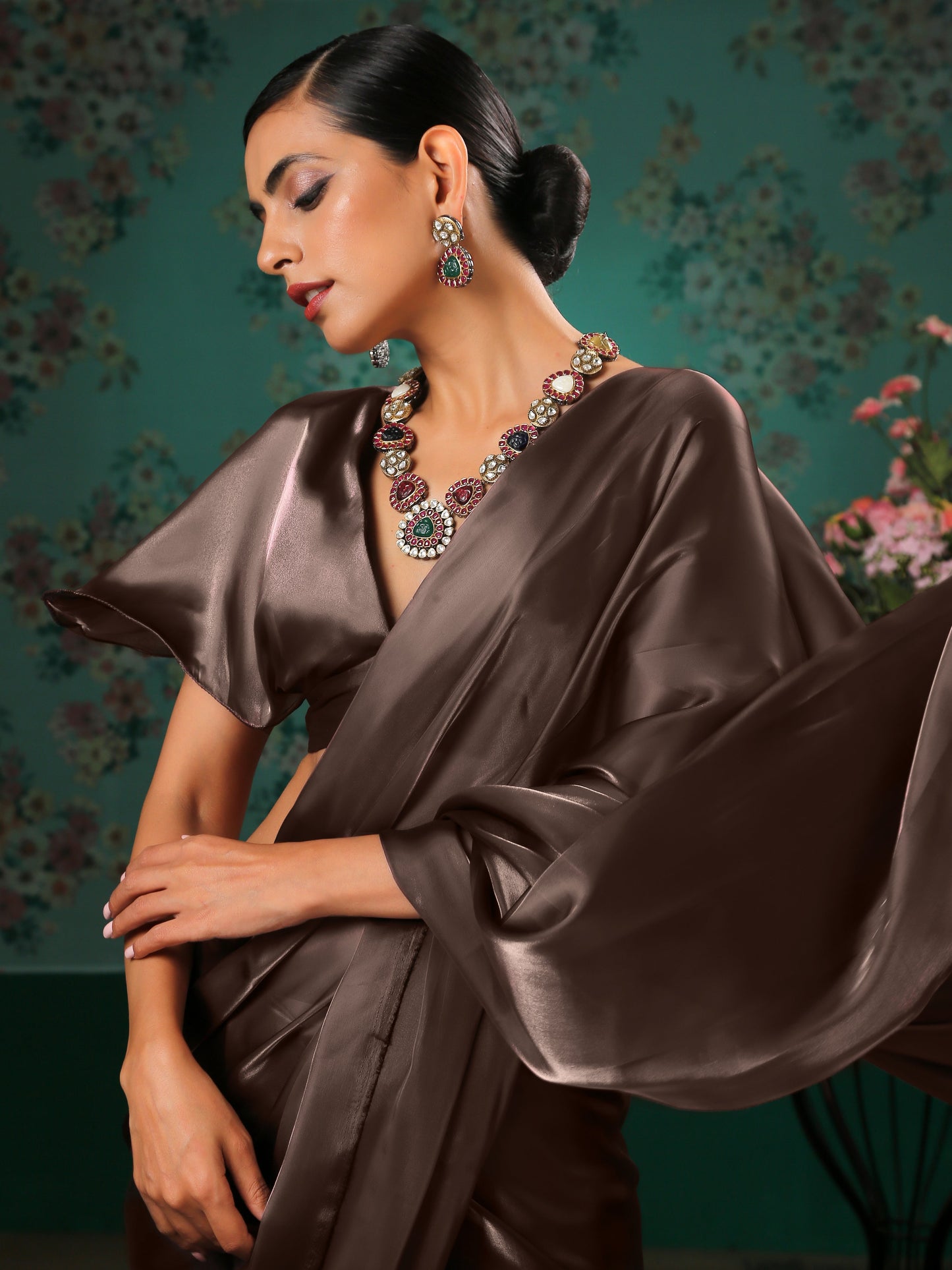 Dhiyona ST Blouse - Sensational Bronze Butterfly Sleeve