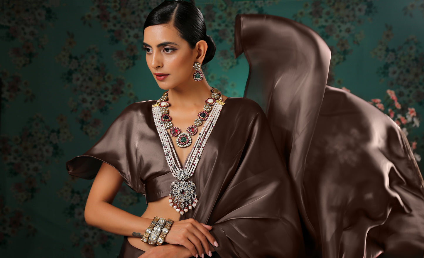 Dhiyona ST Blouse - Sensational Bronze Butterfly Sleeve