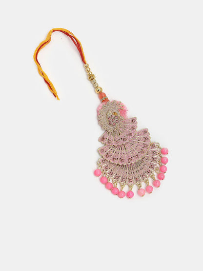 Dhiyona Stones Studded And Beaded Bhaiya Bhabhi Rakhis With Roli Chawal Chandan & Mishri