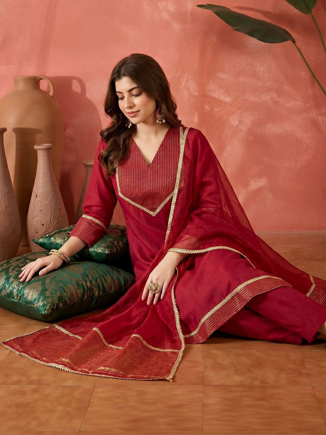 Embroidered Round Neck Kurta Sets