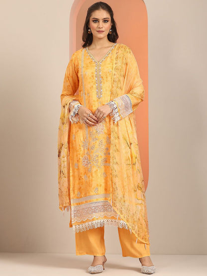 Dhiyona LL Women Floral Embroidered Kurta with Palazzo & Dupatta