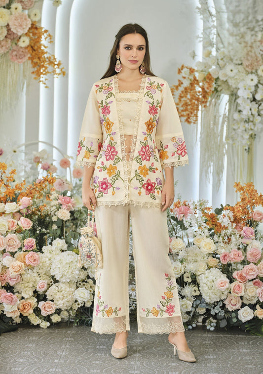 AutumnLane Aditri angel full work fusion wear co-ord set