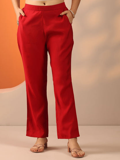 Ethnic Motifs Printed Straight Kurta With Trousers & Dupatta