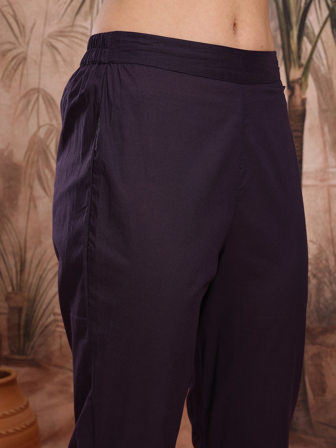 Gotta Patti Tribal Printed Yoke Kurta with Trousers with Tie Up Detail