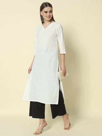 Dhiyona FL Women's Black Cotton Solid Palazzo