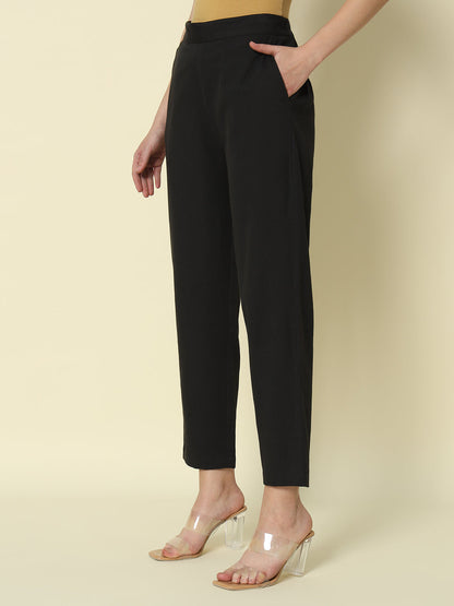 Dhiyona FL Women's Black Cotton Solid Pant