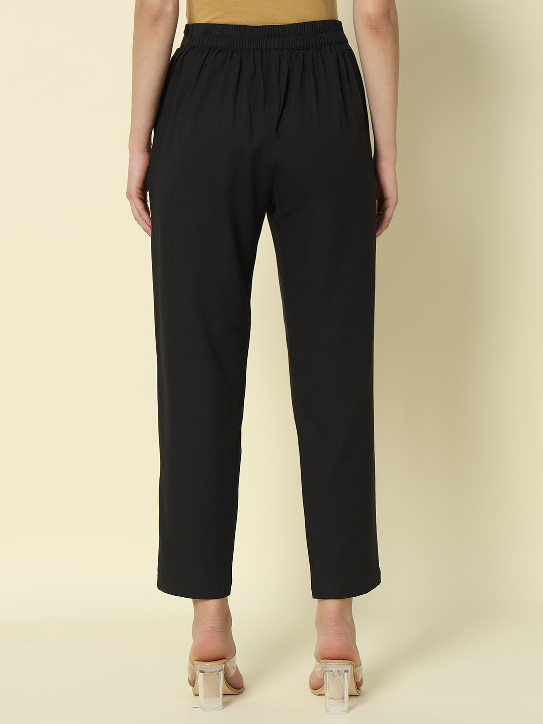 Dhiyona FL Women's Black Cotton Solid Pant