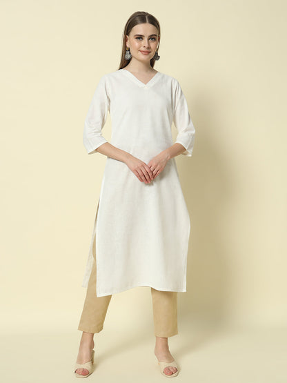Dhiyona FL Women's Beige Cotton Solid Pant
