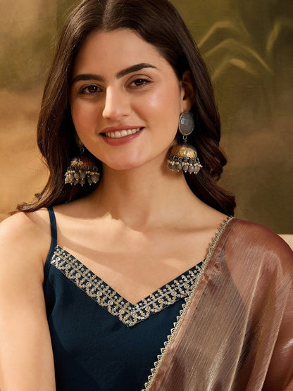 Women Ethnic Motifs Embroidered Empire Kurta with Trousers & With Dupatta