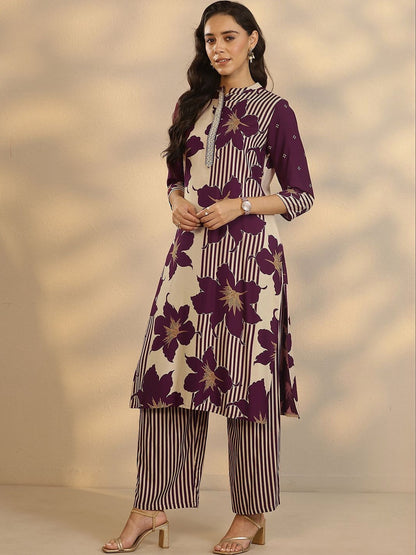 Women Floral Printed Regular Kurta with Palazzos