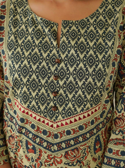 Dhiyona KL Women Pure Cotton Kurta with Trousers & With Dupatta