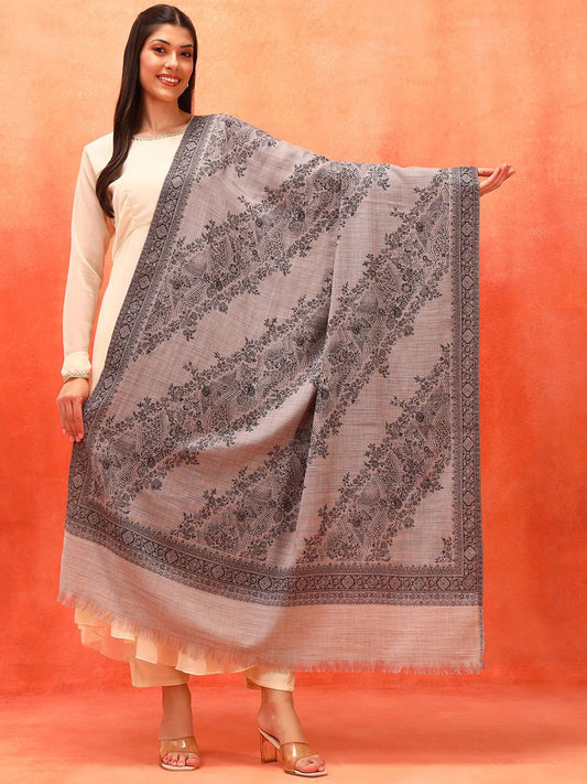 Dhiyona PA Kohsar Floral Woven Design Jamawar Woolen Shawl