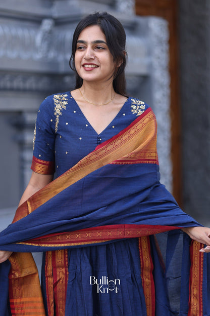 Dhiyona BN Basude Handloom Blue Suit Set
