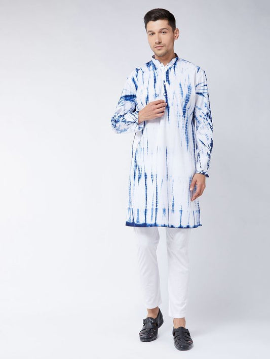 Men's Blue Pure Cotton Straight Kurta Pyjama Set