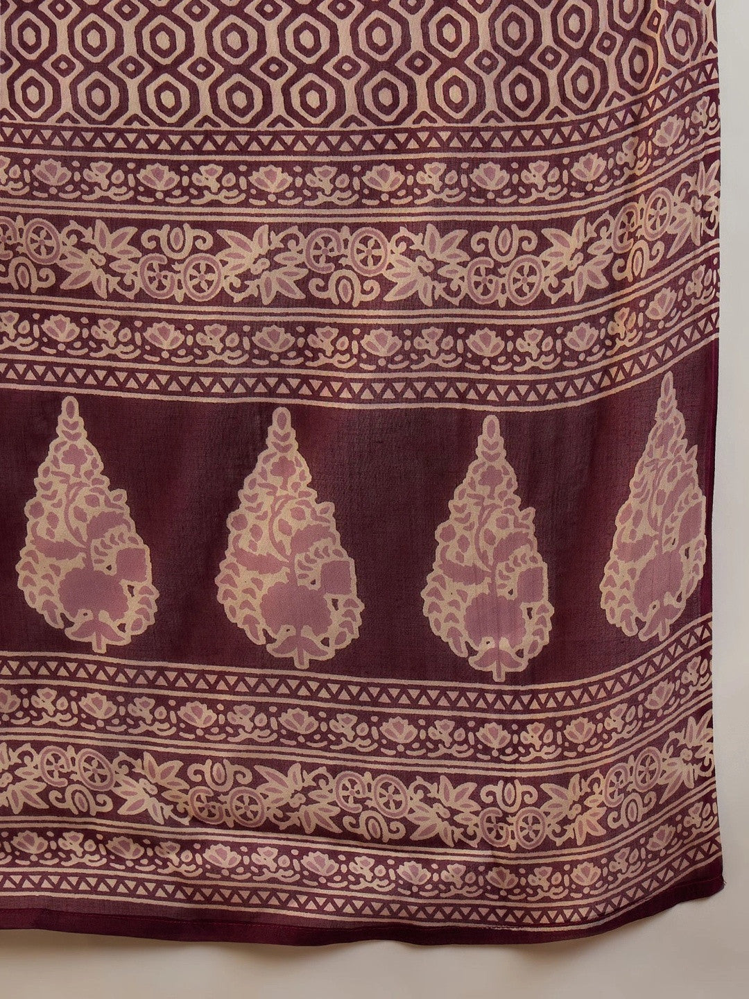 Women Paisley Printed Empire Pure Cotton Kurta with Trousers & With Dupatta