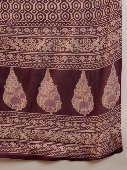 Women Paisley Printed Empire Pure Cotton Kurta with Trousers & With Dupatta