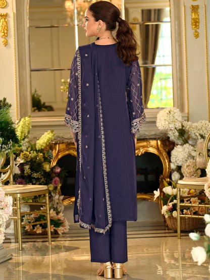 Women Ethnic Motifs Embroidered Regular Thread Work Kurta Set