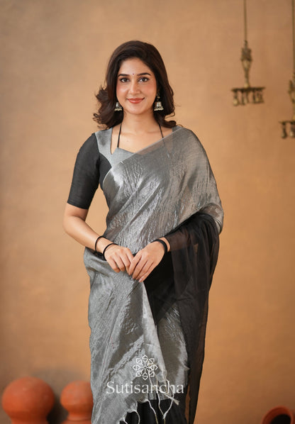 Dhiyona SS Regal Split Elegance Handloom Tissue Cotton Saree