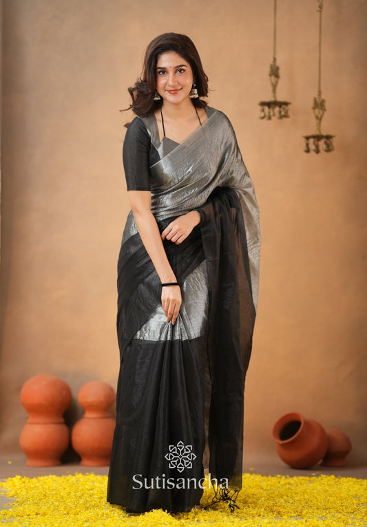 Dhiyona SS Regal Split Elegance Handloom Tissue Cotton Saree