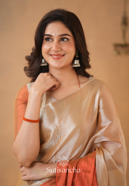 Dhiyona SS Regal Split Elegance Handloom Tissue Cotton Saree