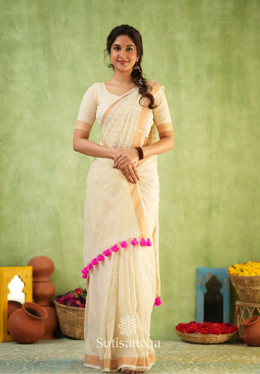 Dhiyona SS Sitaara Mul: Handwoven Sequin Elegance