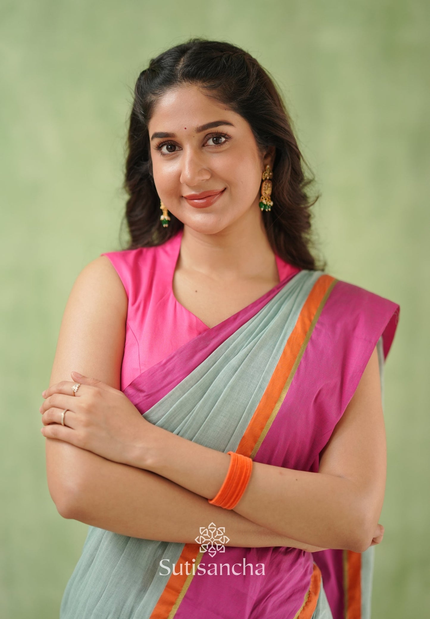 Dhiyona SS Pink Poise Pure Cotton Saree