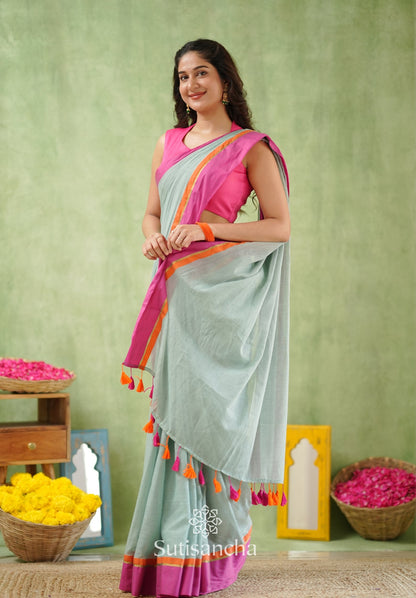Dhiyona SS Pink Poise Pure Cotton Saree