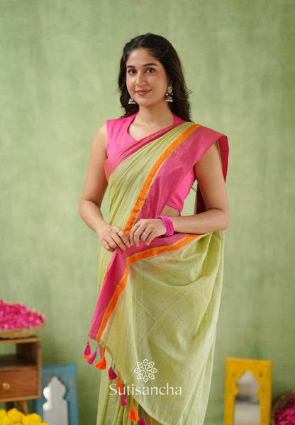 Dhiyona SS Pink Poise Pure Cotton Saree