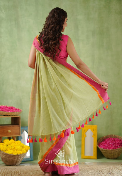 Dhiyona SS Pink Poise Pure Cotton Saree