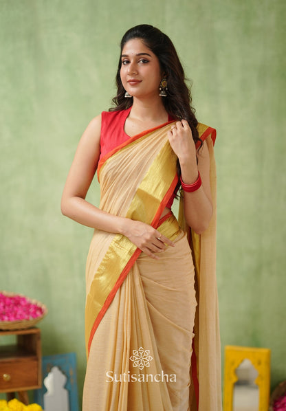 Dhiyona SS Golden Edge Classic Mul Saree