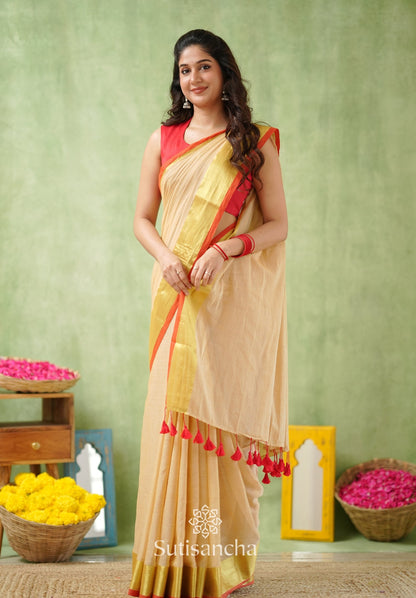 Dhiyona SS Golden Edge Classic Mul Saree