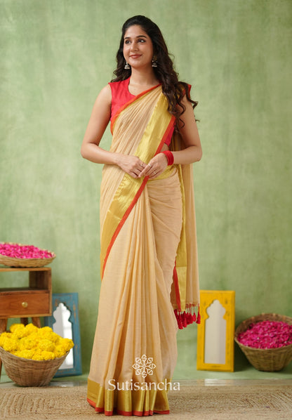 Dhiyona SS Golden Edge Classic Mul Saree