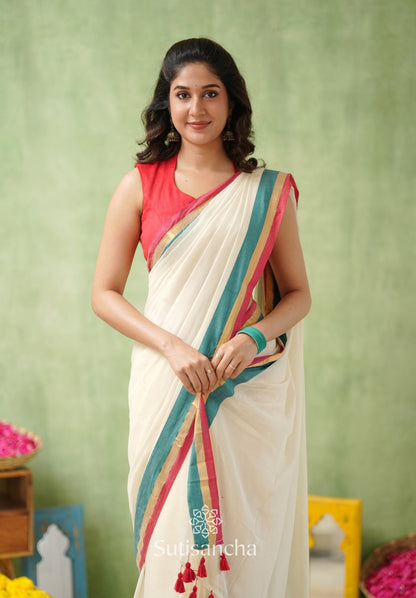 Dhiyona SS Golden Edge Classic Mul Saree